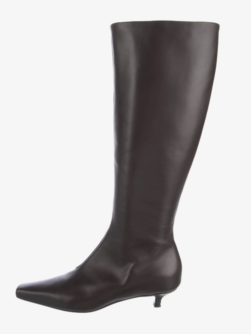 Toteme Leather Riding Boots in Dark Brown